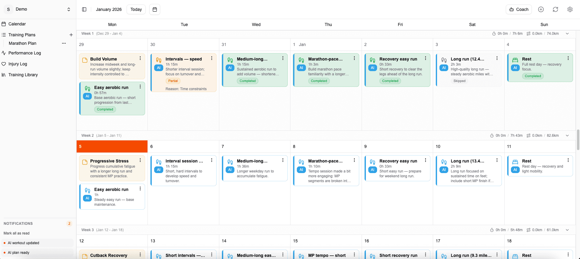 Forgerise calendar planning